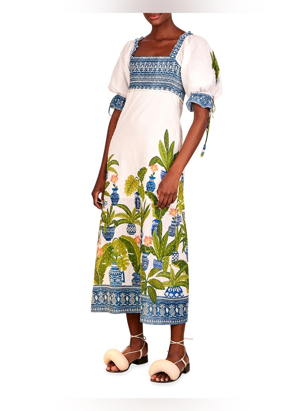 Farm Rio RARE Vase Forest Midi Dress size Medium retails $245 - Picture 2 of 10